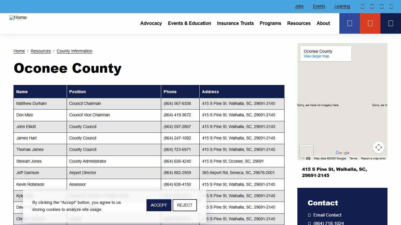 Oconee County | South Carolina Association of Counties