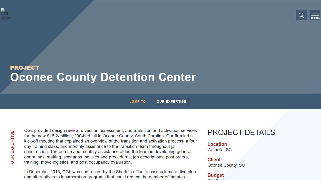 Oconee County Detention Center - CGL Companies